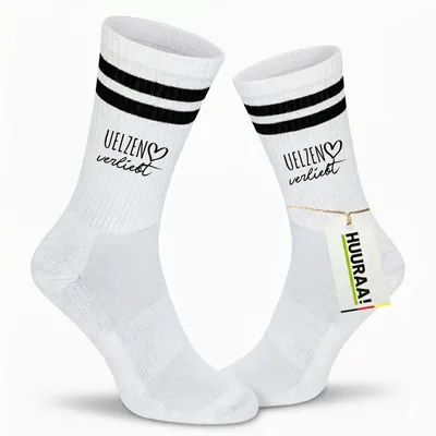 Produktbild von Huuraa Uni Socken Uelzen verliebt 42/46 Black Baumwolle Tennissocken Geschenkidee