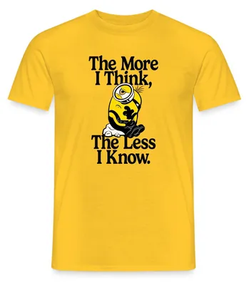 Produktbild von Spreadshirt Minions The More I Think The Less I Know Denken Männer T-Shirt, L, Gelb