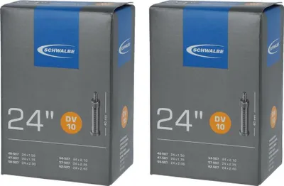 Image de 2 chambres à air Schwalbe DV10 24" (40/62-507), valve Dunlop 40 mm, pour pneus...