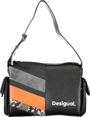 Produktbild von Schwarze Damentasche mit verstellbarem Riemen & Kontrastdetails