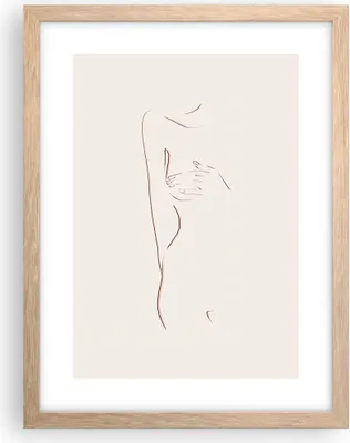 Produktbild von Gerahmtes Poster - Rahmen in heller Eiche - Skizze Nacktheit Frau - 30x40 cm - Wand Bild - Wanddeko - Wandbilder - Kunstposter - Wandposter - Bilderrahmen - Bilder - Kunstdruck - P2NPA30x40-4552