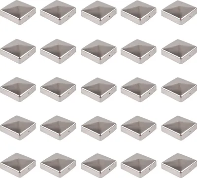Produktbild von 25x Pfostenkappe Edelstahl 91 mm Pyramide Abdeckkappe für Pfosten 9 x 9 cm