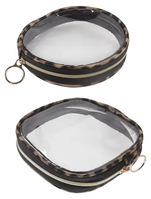 Productafbeelding van Omgoods - Set van 2 Transparante Waterdichte Toilettassen - Luipaardprint Make-up Tassen