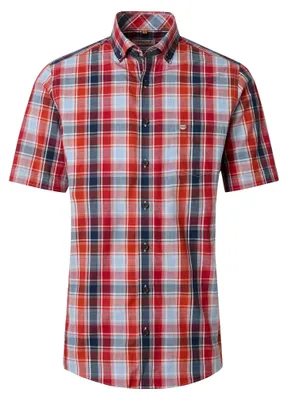 Produktbild von Redmond - Comfort Fit - Herren Freizeithemd Kurzarm (261045999), Größe:M, Farbe:Rot(500)