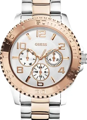 Produktbild von Guess Damenuhr Chronograph silber roségold