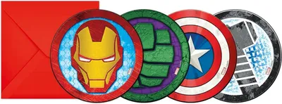 Image de Avengers - Invitations "Mighty" pack de 6 - Papier, carton SG31200 (taille unique) (Coloré)