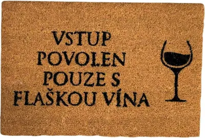 Produktbild von Home Elements Fußmatte Eintritt nur mit Weinflasche erlaubt 40 x 60 cm