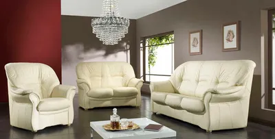 Immagine prodotto di Divano classico in vera pelle, set componibile 3 posti + 1 posto