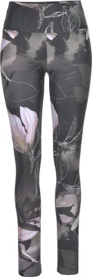 Produktbild von LASCANA ACTIVE Leggings Tropical gemustert-khaki-hellrosa Größe L