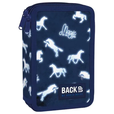 Image de Trousse à crayons avec deux compartiments et accessoires pour chevaux
