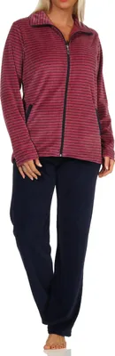 Produktbild von Eleganter Damen Hausanzug in Streifenoptik, Homewear Nicky Velvet - 212 216 98 237 ; beere , 36