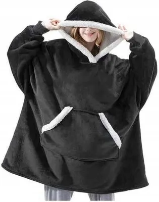 Immagine prodotto di Caldo Maglione Con Cappuccio Oversize Con Fodera Morbida Xxl Nero