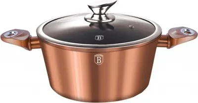 Produktbild von Berlinger Haus BH-1514 Rosegold Metallic LINE 20CM Kochtopf inkl. Deckel, Aluminium, 20 cm Durchmesser, Induktionsherd-geeignet, Antihaftbeschichtung