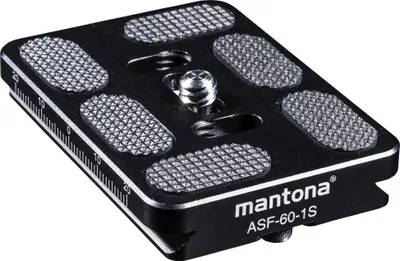 Produktbild von Mantona Schnellwechselplatte für Fortress Kugelkopf "Arca Swiss", 60 mm schwarz