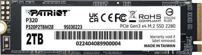 Produktbild von PATRIOT P320 - SSD - 2 TB - intern - M.2 2280 - PCIe 3.0 x4 (NVMe)