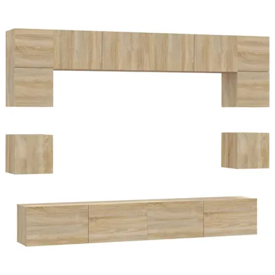 Produktbild von 8-tlg. TV-Schrank-Set Sonoma-Eiche Holzwerkstoff