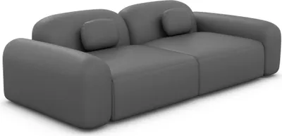 Produktbild von Echtleder 2-Sitzer Couch Nuvia Dunkelgrau