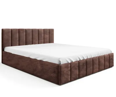 Produktbild von Sofello Polsterbett  Braun 200x200 Metall-Lattenrost Dunkelbraun Boucle mit Bettkasten und Stauraum