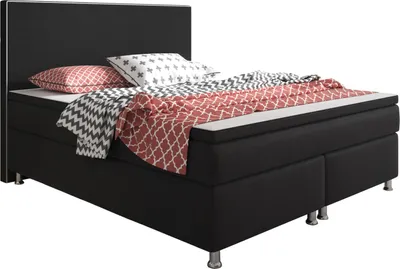 Produktbild von Boxspringbett King Size 140x200 cm Webstoff Schwarz