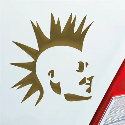 Produktbild von Auto Aufkleber Punker Punk New Wave Rock Tuning 10x11 cm Gold Sticker Heckscheibenaufkleber