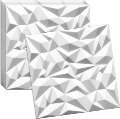 Produktbild von Verdico | 3D Wandpaneel Polystyrol - 50x50 cm - Weiß - Stilvoll - Modern - Leicht zu montieren - 8 Stück, Wand- & Deckenverkleidung