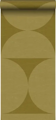 Obrázok produktu pre Origin Wallcoverings XXL-Vliestapete Halbkreise Ockergelb 50 x 900 cm
