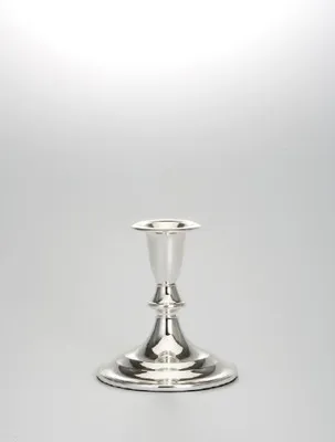Produktbild von Leuchter versilbert und anlaufgeschützt Glatt poliert (H 11,5 x D 10,5 cm), hochwertiger Qualitäts Kerzenleuchter