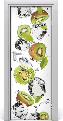 Produktbild von Tulup Türaufkleber 75x205 cm Dekorative Aufkleber Selbstklebend Wasserdichte Tapete Abnehmbar Schlafzimmer Wohnzimmer Wohnkultur - Kiwi und Wasser