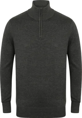 Image de Pullover à manches longues 1/4 zip pour homme Henbury RW5289 (XS) (Gris chiné)