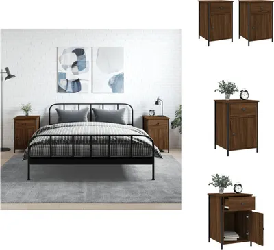 Produktbild von vidaXL Nachttische 2 Stk. Braun Eichen-Optik 40x42x60 cm Holzwerkstoff -  Nachttische