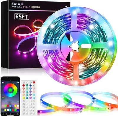 Obrázok produktu pre 20 m stmievateľný RGB LED pásik s diaľkovým ovládaním a synchronizáciou s hudbou