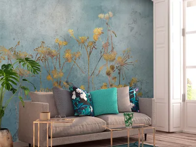 Produktbild von Vlies Fototapete Natur 400x280 cm Tapeten Wandtapete XXL Blumen wie gemalt Botanik b-A-0818-a-a
