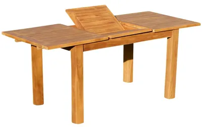 Produktbild von AS-S Wuchtiger TEAK Bigfuss Ausziehtisch Gartentisch 130-180x80 Holztisch Teaktisch Garten Tisch Holz BIGFUSS130-180