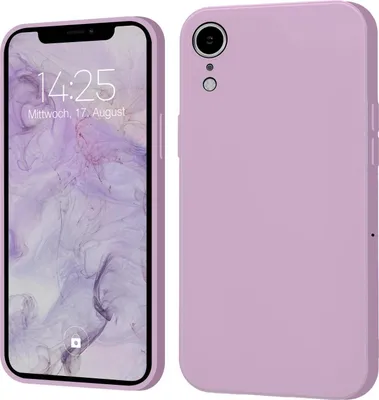 A product shot of a phone case for an iPhone XR, shown from the front and back.