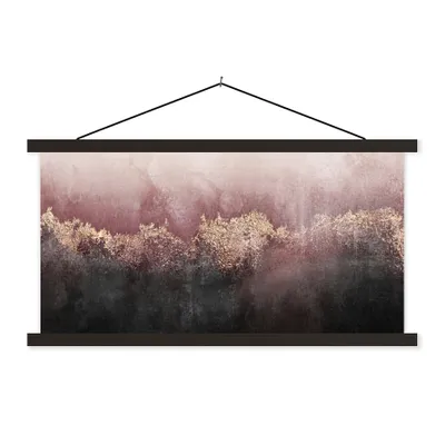 Produktbild von MuchoWow® Textilposter Glitter - Gold - Abstrakt 120x60 cm mit schwarzem Rahmen - Dekoration Schlafzimmer