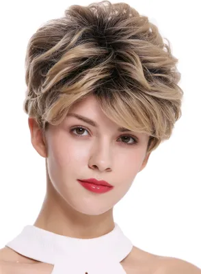 Produktbild von WIG ME UP Perücke kurz voluminös wellig Schwarz Blond Mix DW-2700-B27HB25DH613YS1B