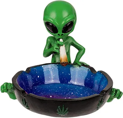 Produktbild von Aschenbecher Alien, robustes Material, für den Außenbereich, mit originellem Design