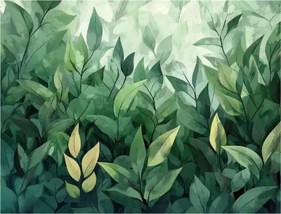 Produktbild von Fototapete Blätter Grün Natur - 300x210 cm - inklusive kleister - Vlies Tapete Vliestapete Wohnzimmer Schlafzimmer Küche Modern Wandtapete
