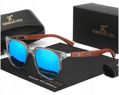Produktbild von KINGSEVEN N5528 SILVER/BLUE Sonnenbrille Polarisiert Holz