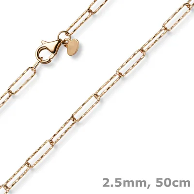 2-5mm-Paper-Clip-Kette-aus-585-Rotgold-strukturiert-50cm
