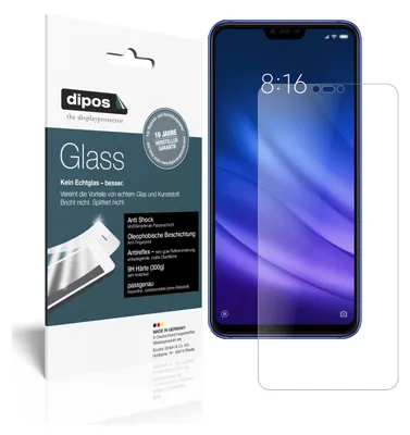 Produktbild von 2x Schutzfolie für Xiaomi Mi 8 Lite matt - Anti-Shock 9H Folie dipos Glass