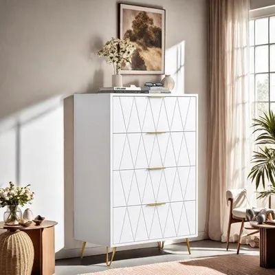 Produktbild von Famanu Kommode mit 4 Schubladen - Modernes Design in Weiß
