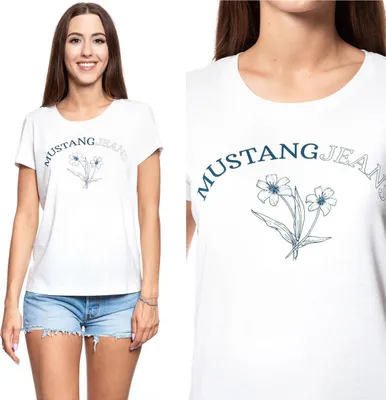Produktbild von MUSTANG Damen, T-Shirt ALINA C PRINT, S, Weiß, sport, tshirt, shirt
