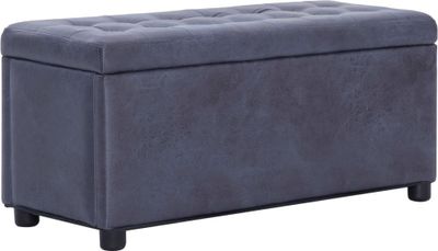 vidaXL Osmanská stolička s úložným priestorom 87,5 cm Sivý Velúr - Úložná truhlica - Úložné boxy - Úložné boxy