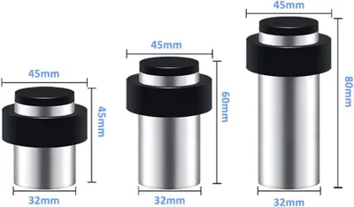 Zdjęcie produktu dla Odbojnik drzwiowy 8 sztuk, 45 mm, stal nierdzewna, montaż podłogowy, do domu