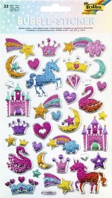 Produktbild von folia Bubble-Sticker FANTASY 1 Blatt à 33 Sticker