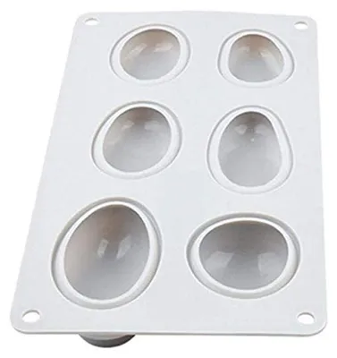 Produktbild von Silikonform für bemalte Steinkugeln, ovale Pflasterstein-Polymer-Tonformen, DIY-Seifenform, Silikon-Backform für heiße Schokoladenbomben, Kuchen, Gelee (6/3 Mulden)