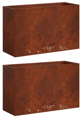 Produktbild von vidaXL Garten-Pflanzgefäß 2 Stk. Rostoptik 80 x 20 x 49 cm