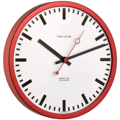 Produktbild von Hermle 30471-360870 Bahnhofsuhr Grand Central rund rot