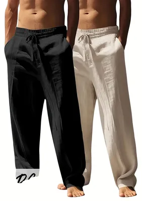 Produktbild von Currero Leinenhose Herren Schwarz + Khaki XL